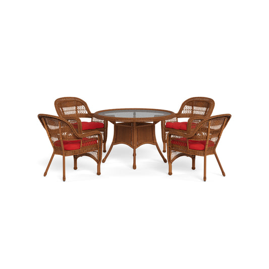 Portside 5Pc Dining Set - AMBER - Red