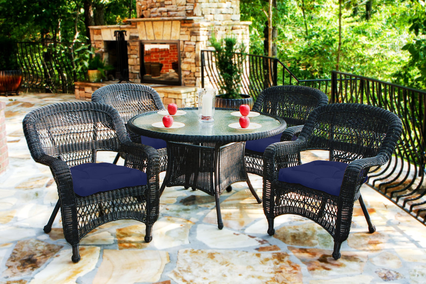 Portside 5Pc Dining Set - DARK ROAST - Navy