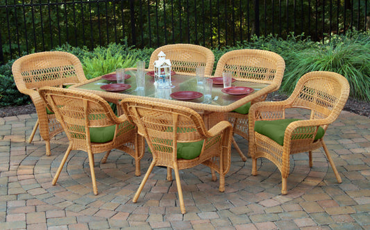 Portside 7Pc Dining Set  (6 chairs, 66" dining table) - Amber - Green