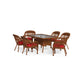 Portside 7Pc Dining Set  (6 chairs, 66" dining table) - Amber - Red