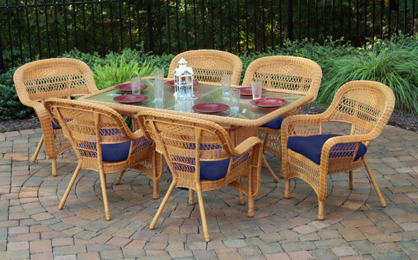 Portside 7Pc Dining Set  (6 chairs, 66 dining table) - Amber - Navy