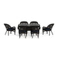 Portside 7Pc Dining Set  (6 chairs, 66" dining table) - Dark Roast - Navy