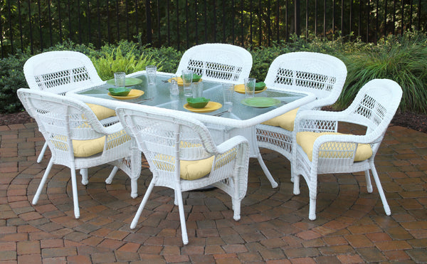 Portside 7Pc Dining Set  (6 chairs, 66 dining table) - White - Sand