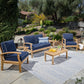 5pc Indonesian Teak Loveseat Set, Sunbrella Navy