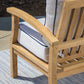 5Pc Indonesian Teak Club Chair Set, Sunbrella Canvas Natural