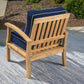 5Pc Indonesian Teak Club Chair Set, Sunbrella Navy