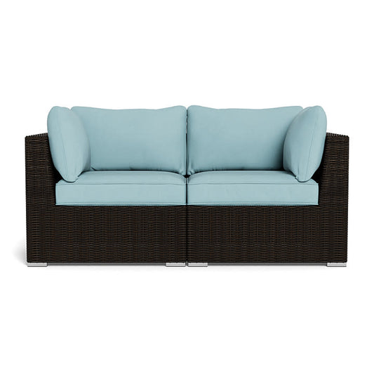 Melbourne 2-Piece Loveseat, Pecan and Mineral Blue