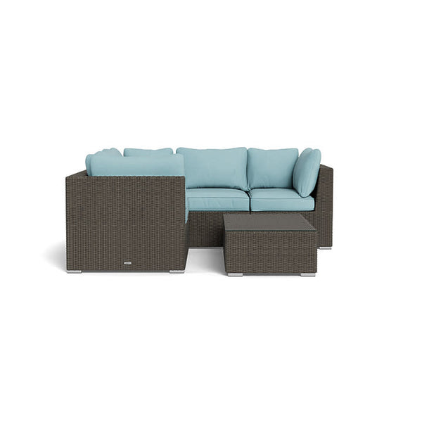 Melbourne 6-Piece Sectional Sofa with Coffee Table, Driftwood and Mineral Blue