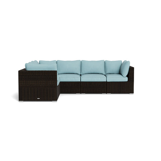 Melbourne 6-Piece Sectional Sofa, Pecan and Mineral Blue