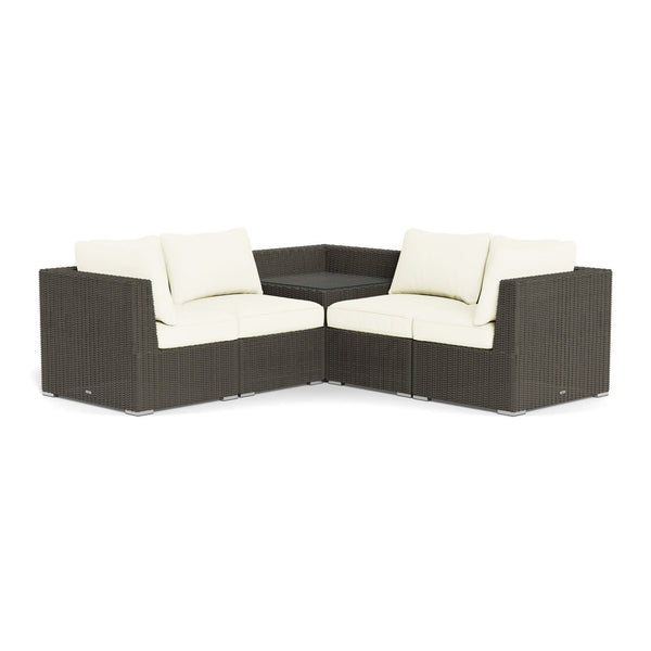 Melbourne 5-Piece Sofa Seating Set, Driftwood and Canvas Natural