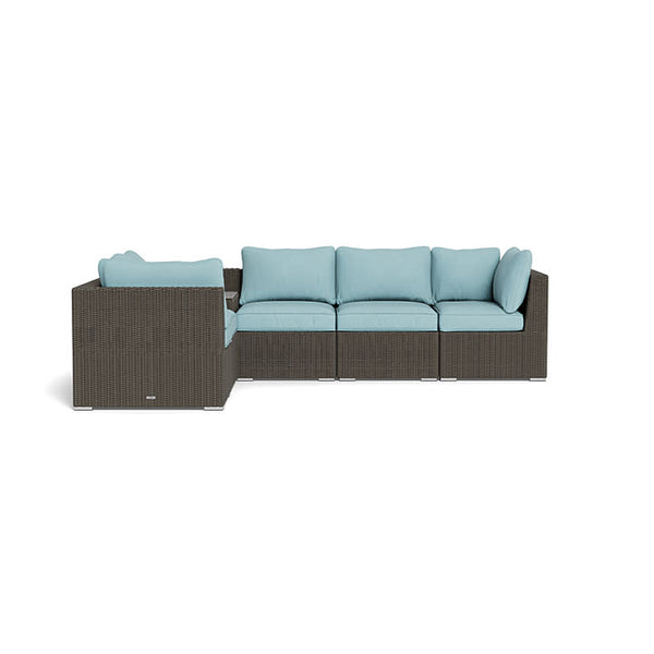 Melbourne 6-Piece Sofa Set with Corner Table, Driftwood and Mineral Blue