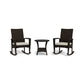 Bayview 3 Piece Rocking Chair Set ( 2 rockers, 1 side table) - Pecan