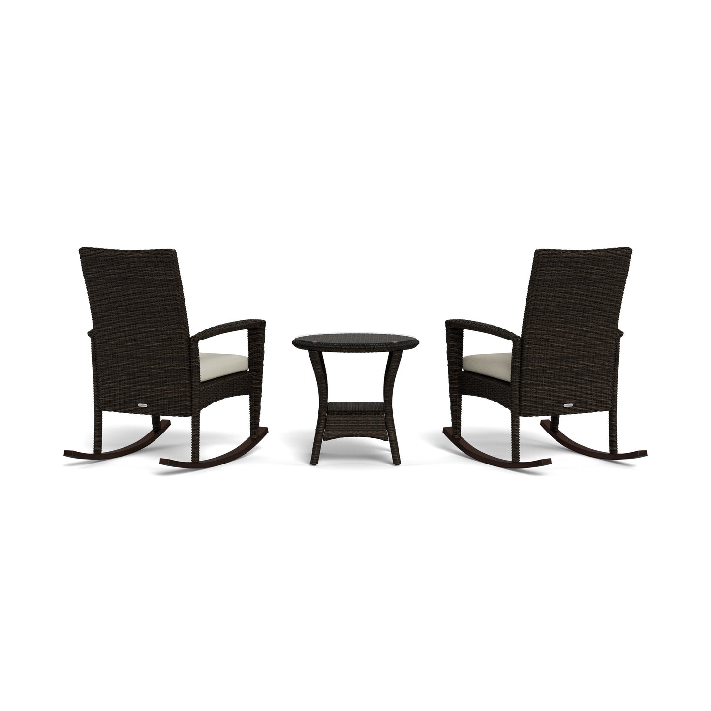 Bayview 3 Piece Rocking Chair Set ( 2 rockers, 1 side table) - Pecan