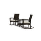Bayview 3 Piece Rocking Chair Set ( 2 rockers, 1 side table) - Pecan