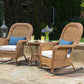 Sea Pines Mojave 3-Piece Wicker Outdoor Rocking Chair Set with Sunbrella Canvas Canvas