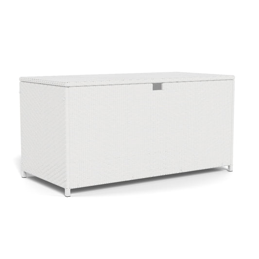 Large Outdoor Wicker Storage Deck Box - White