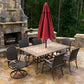 Marquesas 7Pc Dining Set (4 chairs, 2 swivel rockers, 70" stone table)