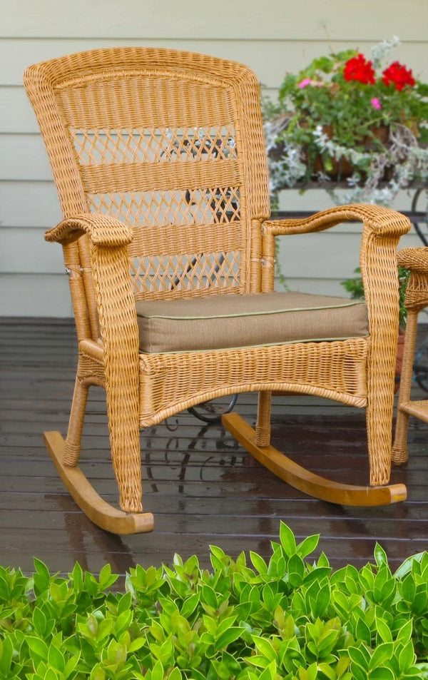 Portside - Plantation Rocker with Aluminum Runners and Amber Wicker