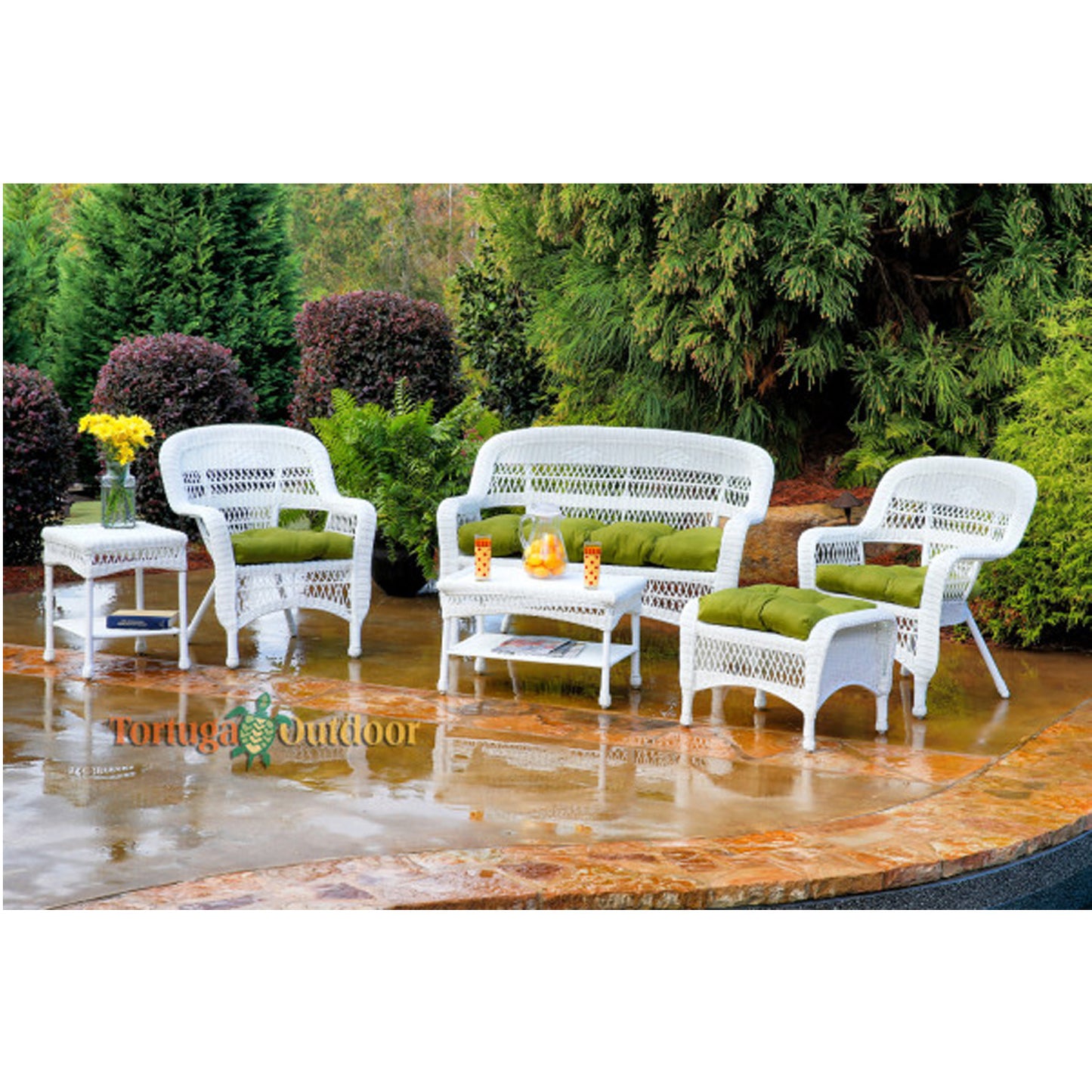 Portside 6Pc Seating Set ~ WHITE ~ Montileaf/Husk Hunter