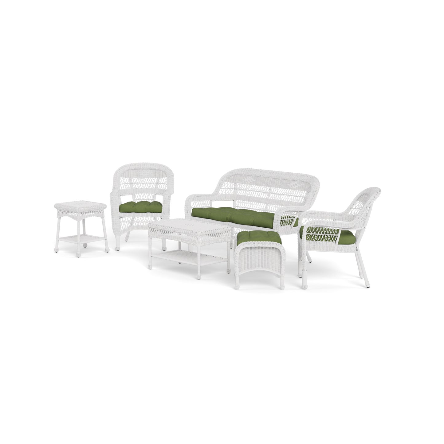 Portside 6Pc Seating Set ~ WHITE ~ Montileaf/Husk Hunter