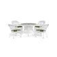 Portside 5Pc Dining Set - WHITE - Montileaf / Husk Hunter Cushions