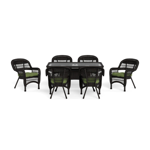 Portside 7Pc Dining Set  (6 chairs, 66 dining table) - Dark Roast - Green