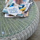 Round Wicker Coffee Table - Driftwood