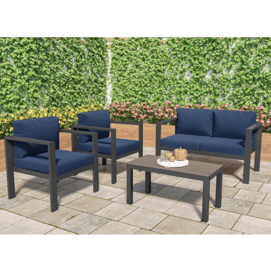 Lakeview 4-Piece Conversation Set with Loveseat - Navy