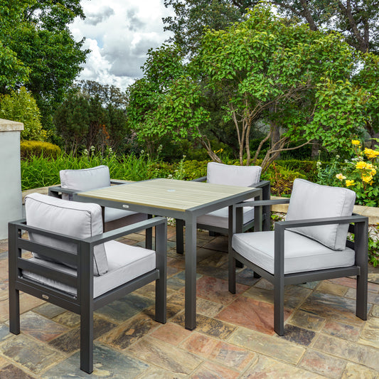 Lakeview Modern 5PC Dining Set - Gray