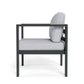 Lakeview Aluminum Club Chair w/ Cushion, Ottoman, and Side Table - Gray