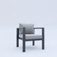 Lakeview Aluminum Club Chair w/ Cushion - Gray