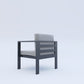 Lakeview Aluminum Club Chair w/ Cushion - Gray