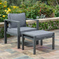 Lakeview Aluminum Chair Set (2 Chairs & 2 Ottomans) - Charcoal