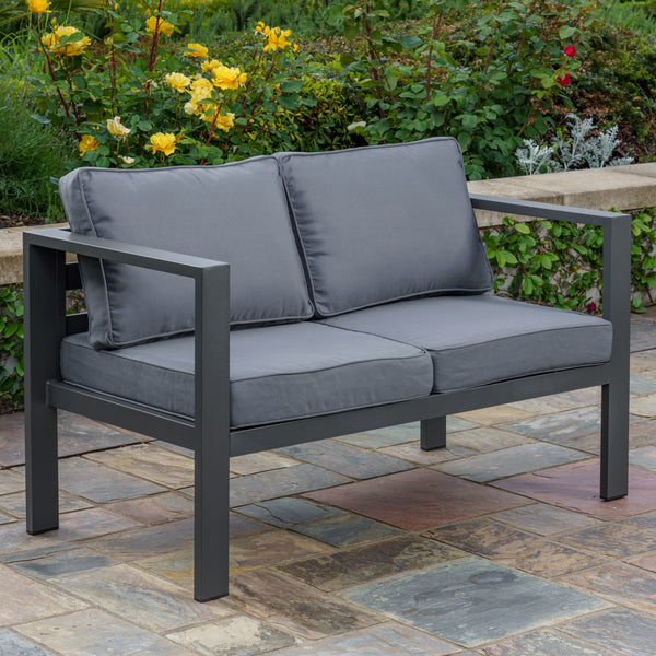 Lakeview Modern Aluminum Loveseat - CHARCOAL