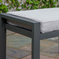 Lakeview Aluminum Ottoman with Light Gray Cushion and Dark Gray Legs