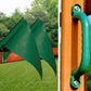 Chateau w/ Amber Posts and Deluxe Green Vinyl Canopy