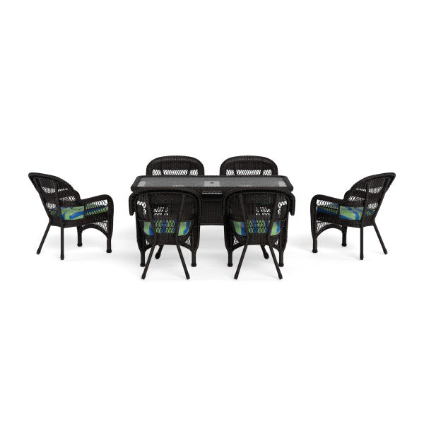 Portside 7Pc Dining Set  (6 chairs, 66" dining table) - Dark Roast - Haliwell Caribbean