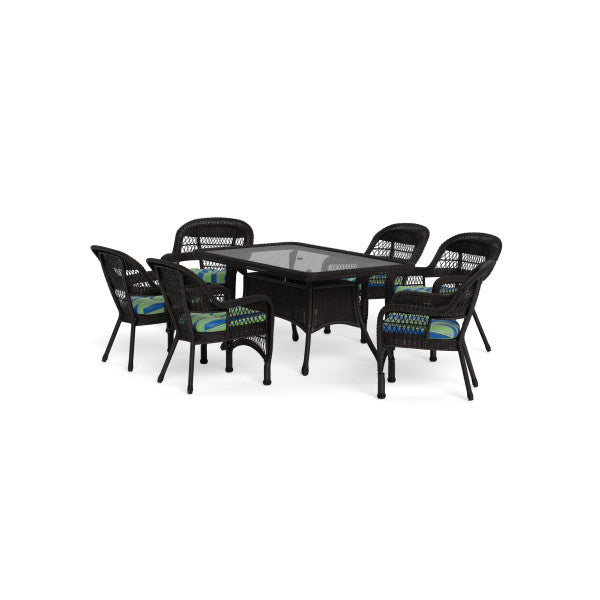 Portside 7Pc Dining Set  (6 chairs, 66" dining table) - Dark Roast - Haliwell Caribbean
