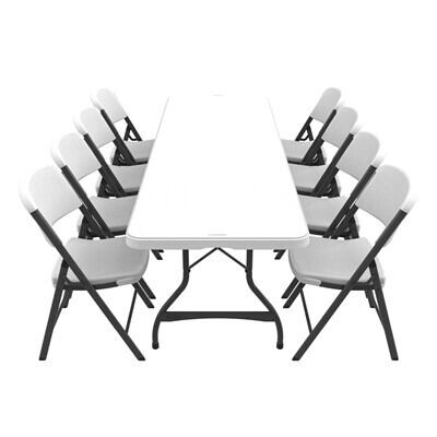 Lifetime (12) 8-Foot Stacking Tables and (96) Chairs Combo (Commercial)