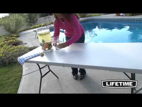 Lifetime 6-Foot Fold-In-Half Table (Light Commercial) - White Granite