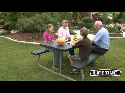 Lifetime 6-Foot Classic Folding Picnic Table - Wood Grain Texture