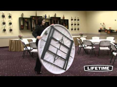 Lifetime (12) 60-Inch Round Stacking Tables and (96) Chairs Combo (Commercial)