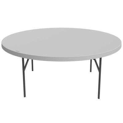 Lifetime 72-Inch Round Table (Commercial) - White Granite