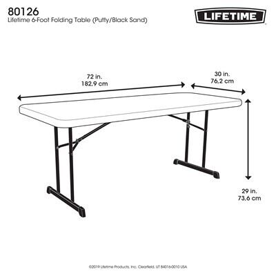 Lifetime 6-Foot Folding Table (Professional) - Putty