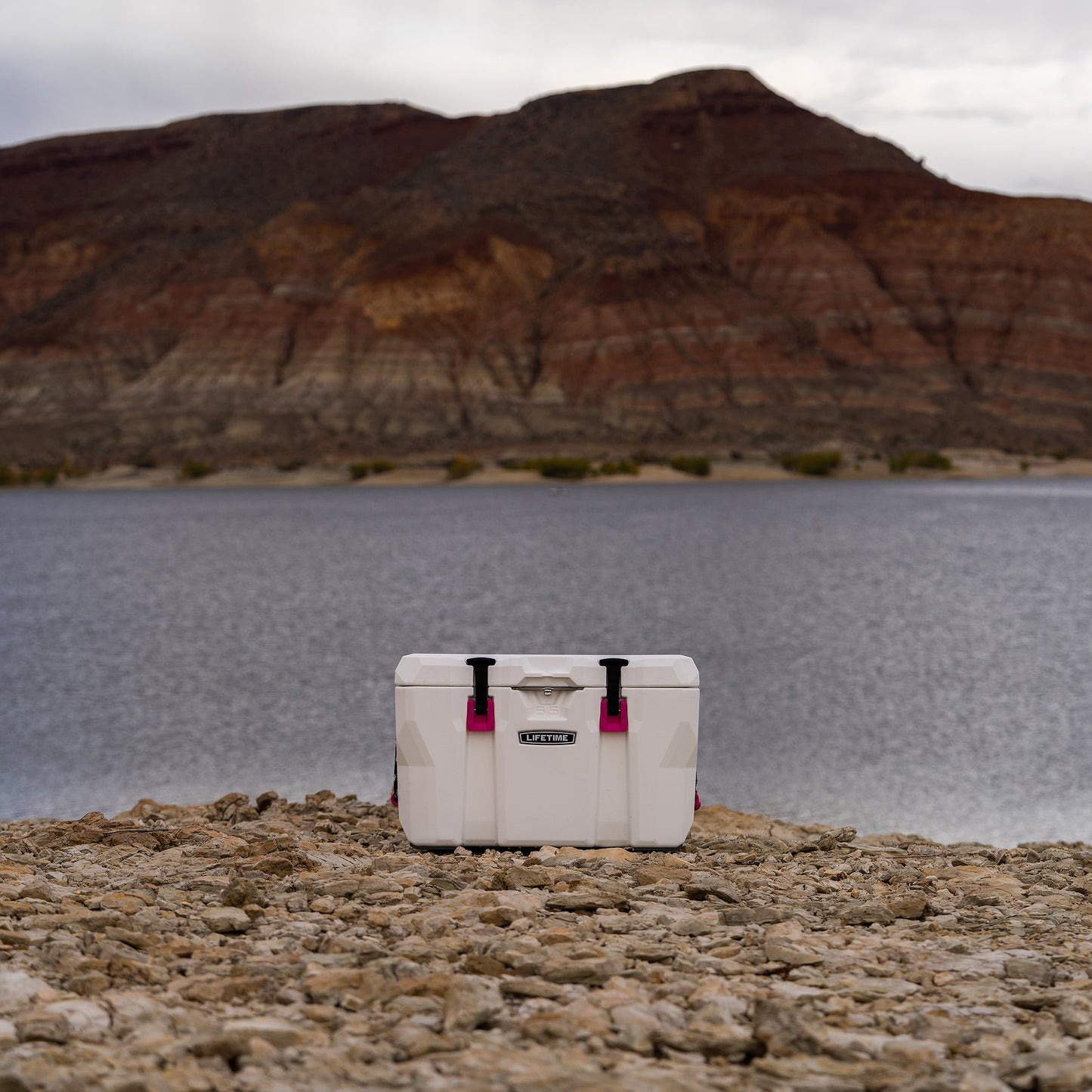 Cooler 55 Quart Wasatch White and Pink