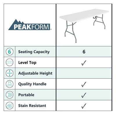 Peakform 6-Foot Folding Table