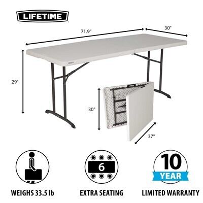 Lifetime 6-Foot Fold-In-Half Table (Commercial) - Almond