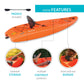 Lifetime Hydros 85 Sit-On-Top Kayak (Paddle Included) - Orange