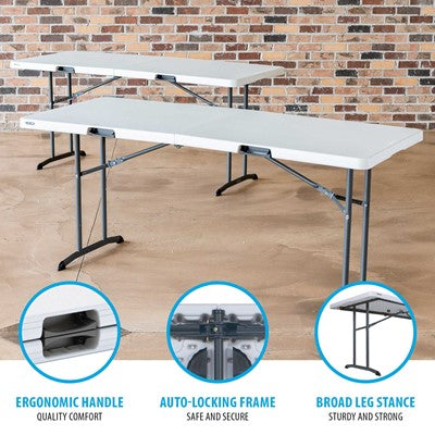 Lifetime 6-Foot Fold-In-Half Table - 2 Pack (Commercial)