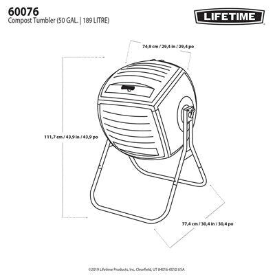 Lifetime Rotating Composter (50 gallon)